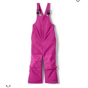 New lands end fuchsia girls snow bibs